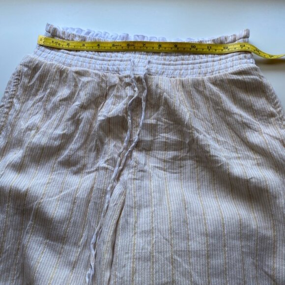 American Eagle 2022 Smocked Wide Leg Pant Woman Medium Stripped Cotton Festival - Picture 12 of 16